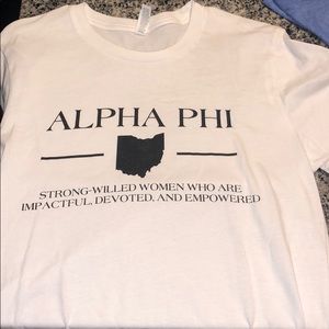 Alpha phi white t shirt